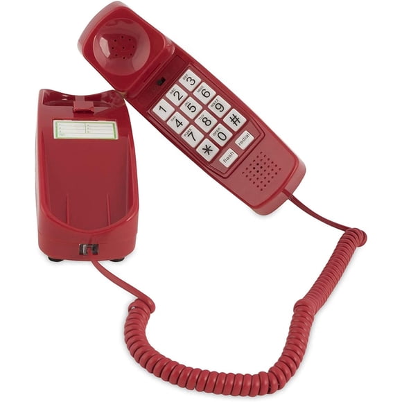 Telefono con cable iSoHo Phones para personas mayores Rojo carmesi Big Button