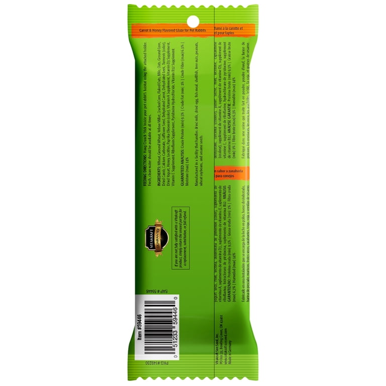 Vitakraft Crunch Sticks Rabbit Treats, Carrot & Honey, 3-Pack photo 5
