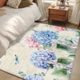 thumbnail image 4 of Area Rugs for Living Room Bedroom, Blue Hydrangea 4'x6' Rug Washable Carpet Runner Indoor Outdoor, Pink Flowers Spring Botanical Country Plants Non Slip Accent Floor Mats Rug for Kitchen, Office, 4 of 8