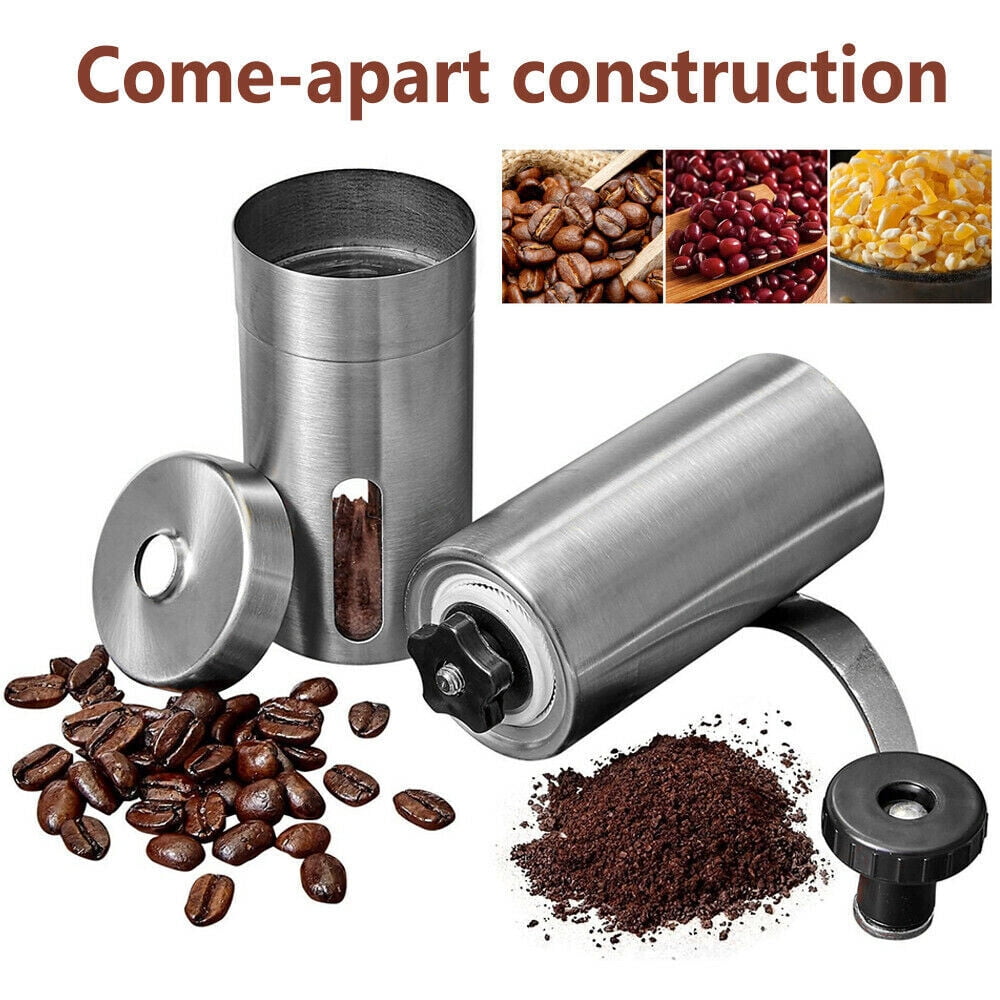 Portable Manual Coffee Grinder Bean Stainless Steel with Ceramic Burr Hand Crank