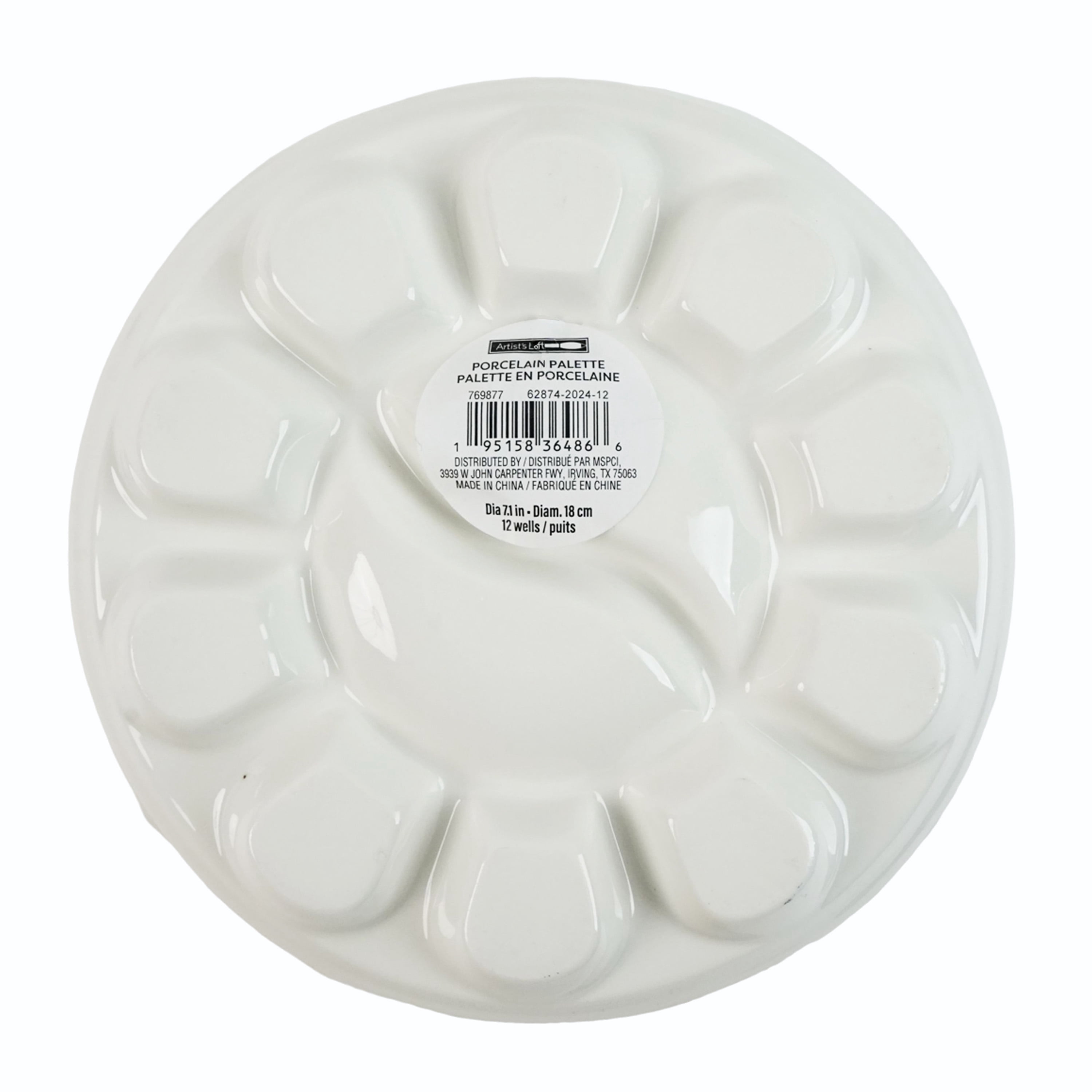 Artist's Loft 7" Round Porcelain Palette, 6 Pack