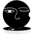 thumbnail image 1 of RYLABLUE Minimalist Art Face Black Set of 6 Car Coaster for Drinks, Absorbent Ceramic Stone Coasters Cup Mat with Cork Base for Home Kitchen Room Coffee Table Bar Decor, 1 of 5