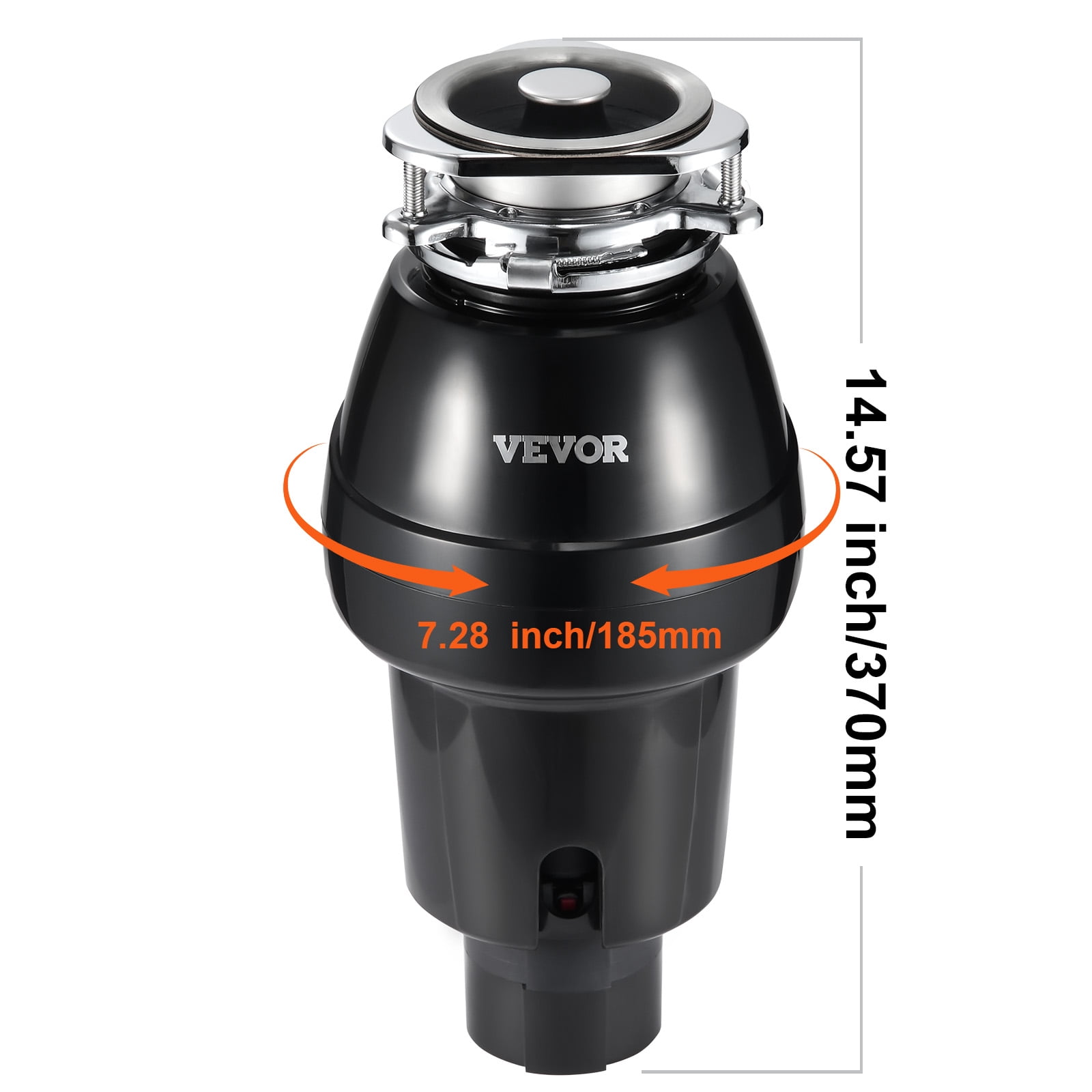VEVOR Garbage Disposal, 3/4 HP 3260RPM Continuous Feed Food Waste Disposer, 3-Bolt Mount Food Waste Grinding System with Sound Reduction, Power Cord & Splash Guard for Kitchen Sinks