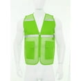 thumbnail image 2 of TiaoBug Men Women High Visibility Reflective Safety Vest Breathable Mesh Zipper Vest Work Outdoor Activities Light Green 170-L, 2 of 6