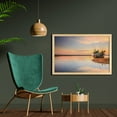 thumbnail image 2 of Nautical Wall Art with Frame, Vessel on Coast Long Exposure Dramatic Sunset Photo Solitude Lonely Twilight Theme, Printed Fabric Poster for Bathroom Living Room, 35" x 23", Blue Peach, by Ambesonne, 2 of 2