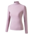thumbnail image 2 of Doublju Women's Long Sleeve Turtle Neck Ribbed Top (Plus Size Available), 2 of 4