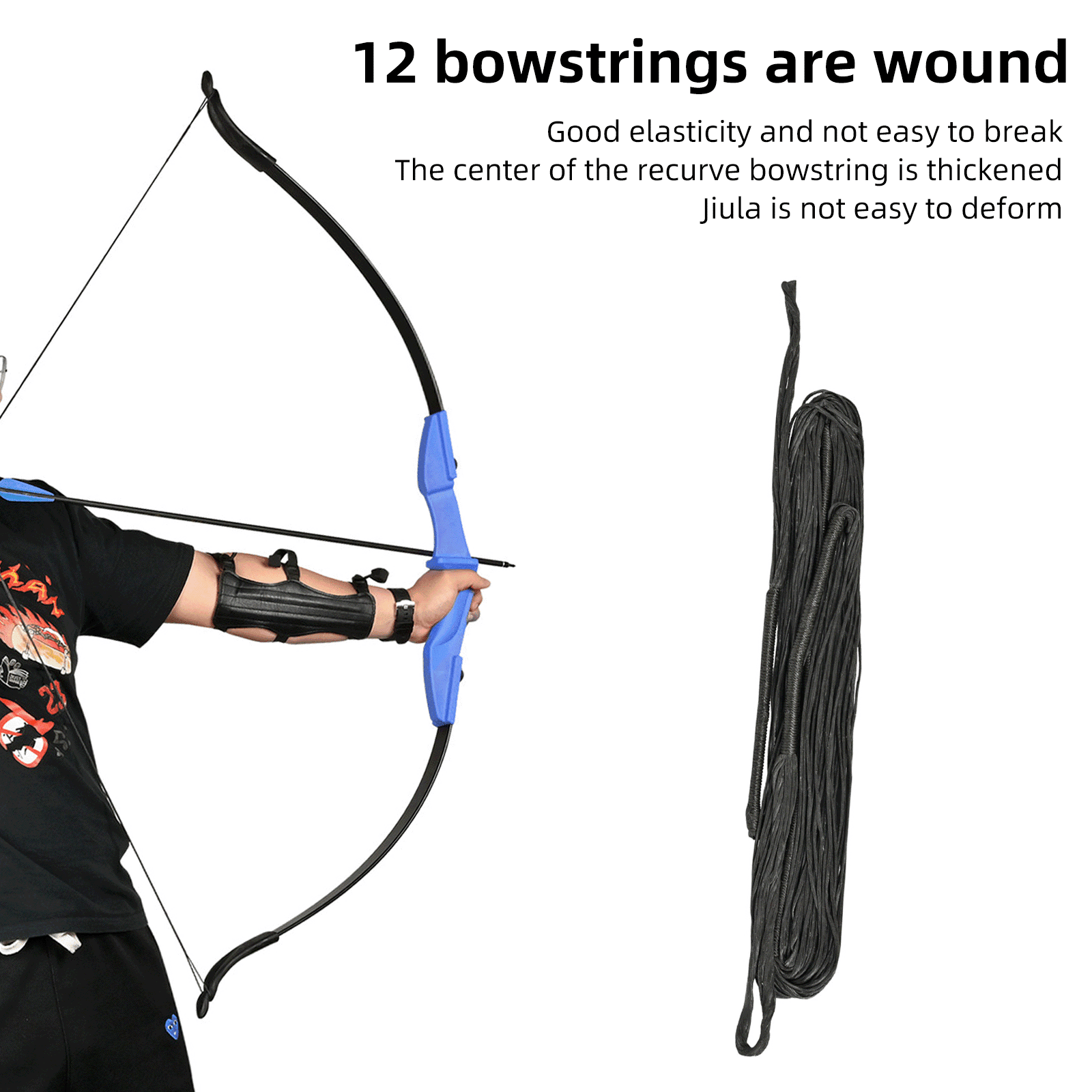 Adult Youth Recurve Bow Kit, 53 Inch 40 LBS Takedown Bow, Universal Left & Right Hand Archery Bow and 6 Arrows for Outdoor Target Practicing