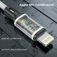 thumbnail image 7 of Cshidworld 3Pack [Apple MFi Certified] Lightning Charger Cables (3/6/6ft), Nylon Fast Charging Cord Compatible with iPhone 13/13 pro/12/11/11 Pro/X/Xs Max/XR/ iPad Air 2 /Mini Airpods,Silver, 7 of 7
