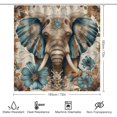 thumbnail image 2 of 4Pcs Elephant Fantasy Shower Curtain Set with Rugs, Toilet Lid Cover and Bath Mat, Bohemian Plant Floral Leaf Bathroom Curtains Decor Shower Curtains, 72" x 72", 2 of 8