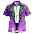 thumbnail image 1 of Camisetas de Navidad de Manga Larga de los Hombres Imprimir de Moda Casual Manga Larga Turndown Collar Blusa para Primavera Invierno Al Aire Libre Diario, 1 of 3