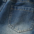 thumbnail image 6 of Sopiago Girl's Flap Pocket Side High Waist Straight Leg Cargo Jeans for Girls Long Denim Pants 5-7 Years,Blue, 6 of 7