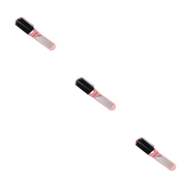 Qarigey Peine de viaje Espejo Cepillo de pelo plegable Compacto Peluquería Cuero cabelludo Gimnasio Type1 NO1