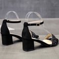 thumbnail image 5 of AXXD Women Dress Sandals Black Summer Trendy High Heel Chunky Buckle Mothers Day, 5 of 7