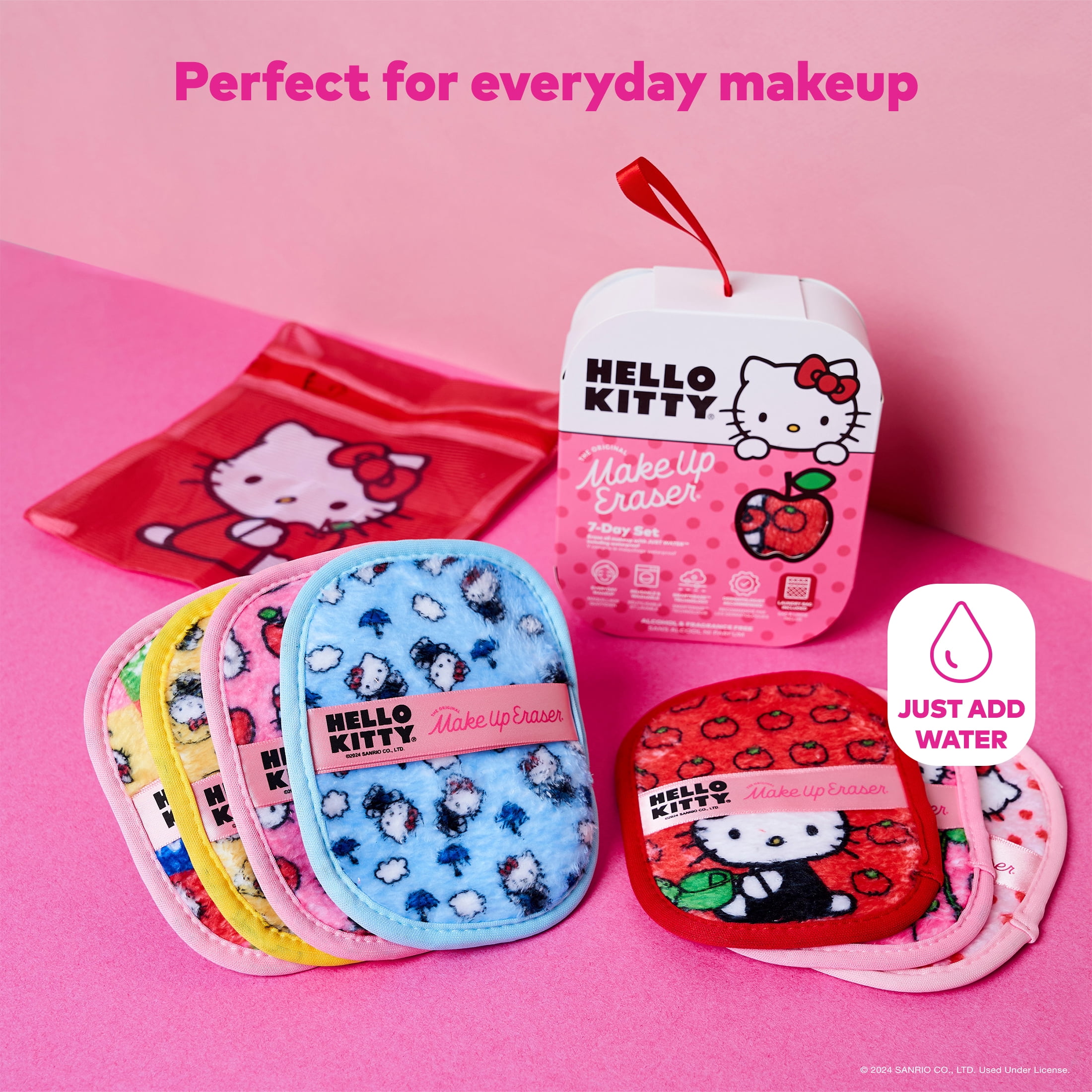 The Original Makeup Eraser 7-Day Set - Hello Kitty Design - Removes Waterproof Makeup and Sunscreen