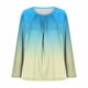 thumbnail image 5 of Mujeres de Manga Larga Tops Casual de Moda Gradiente Impresión Cuello Redondo Plegado Tamaño Superior para Uso Diario Y de Fiesta, 5 of 5