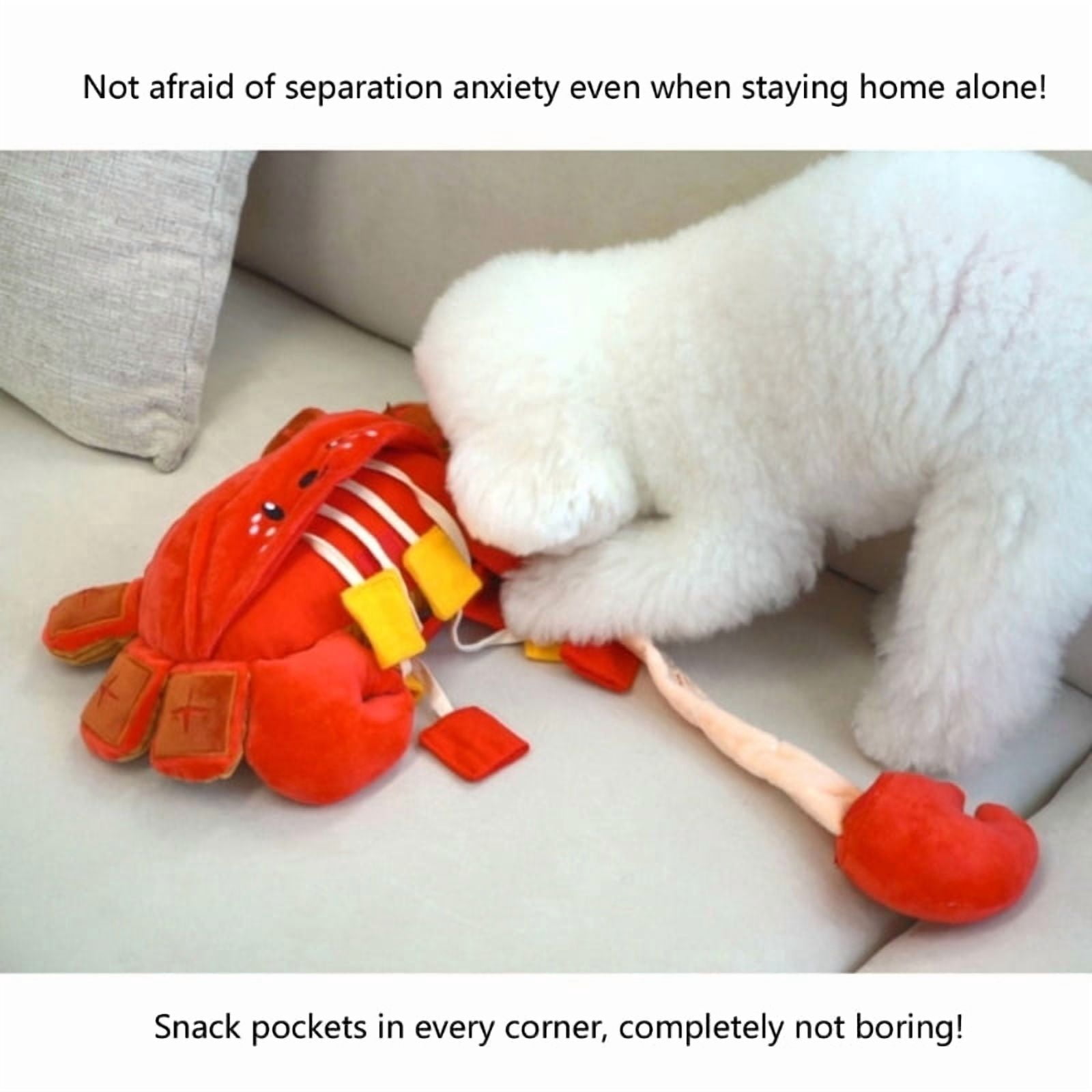 Large Dog Snuffle Toy Crabs Puzzle Chew Toy Snacks for Small Medium Dogs