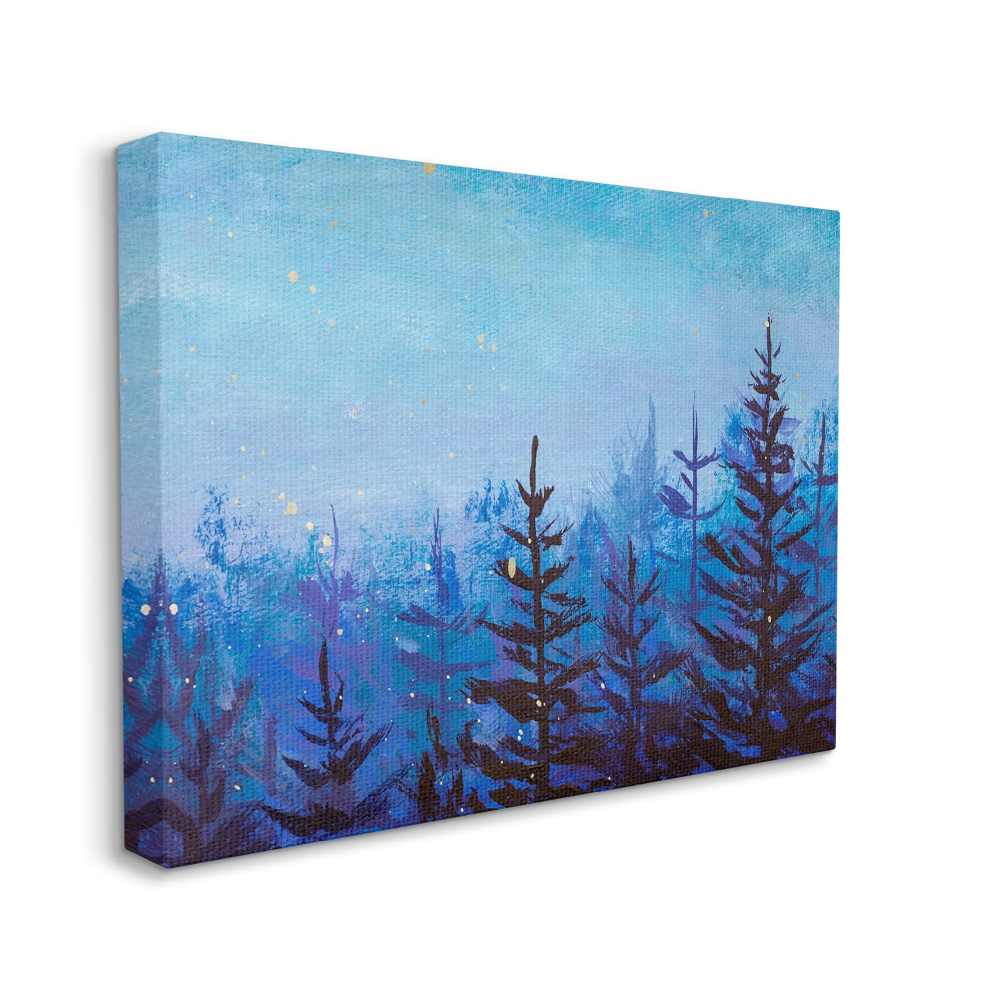 Stupell Industries Foggy Magical Forest Nature Painting Gallery Wrapped Canvas Print Wall Art, 30 x 24
