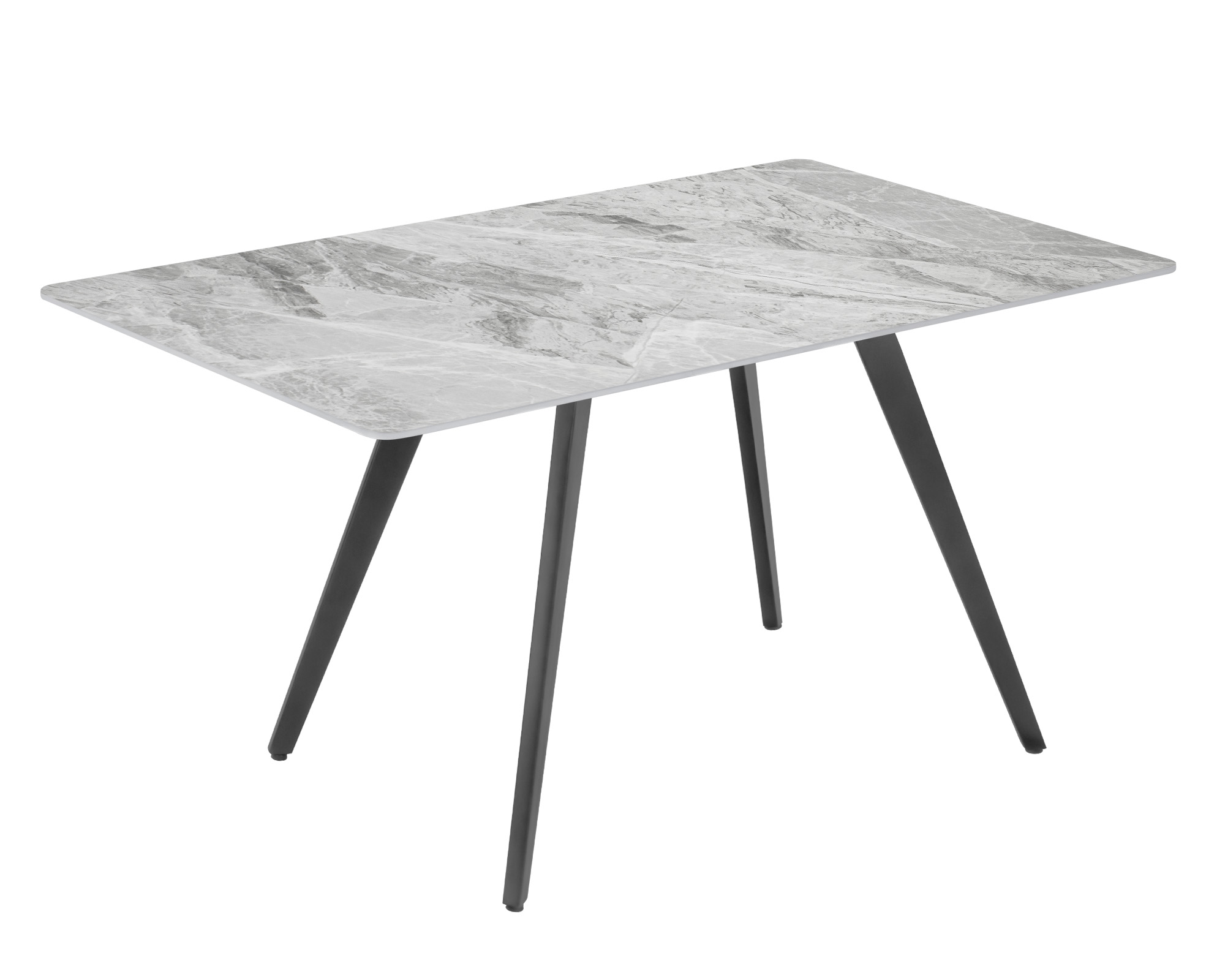 WELLET 47"W x 28"D Rectangle Dining Kitchen Table, Black Frame, 6