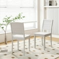 thumbnail image 4 of Costway Armless Wood Dining Chair Set of 2 with Rubber Wood Legs Curved Backrest Kitchen White, 4 of 9