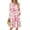 Pink Floral, variant on Fantaslook Long Sleeve Dresses for Women V Neck Casual Fall Dress Button Floral Midi Dresses with Pockets