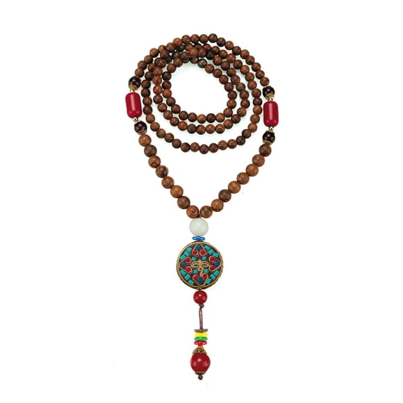 Necklace,Wooden Mala Meditation Women Bead Wooden Bead Wooden Mala