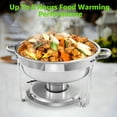 thumbnail image 2 of 3 Pack Chafing Dish Buffet Set，Jacgood Silver Stainless Steel Food Warmer Chafer Kit Food Warmer with 1pcs 1/3 Size & 2 Round 5QT, 2 of 9