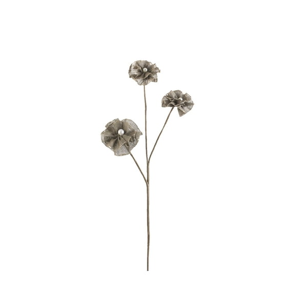 Napa Home & Garden 25" Brown and Gold Glittered Vintage Posey Artificial Floral Christmas Spray