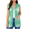 thumbnail image 2 of Vmvidoty Women's Floral Print Sleeveless Cardigan Loose Cover Up Casual Blouse Tops 2026 Green L, 2 of 7