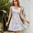 thumbnail image 7 of Polygon Pattern Rainbow Dress Summer Street Style Dresses Female Sleeveless Printed Sundress, 7 of 7