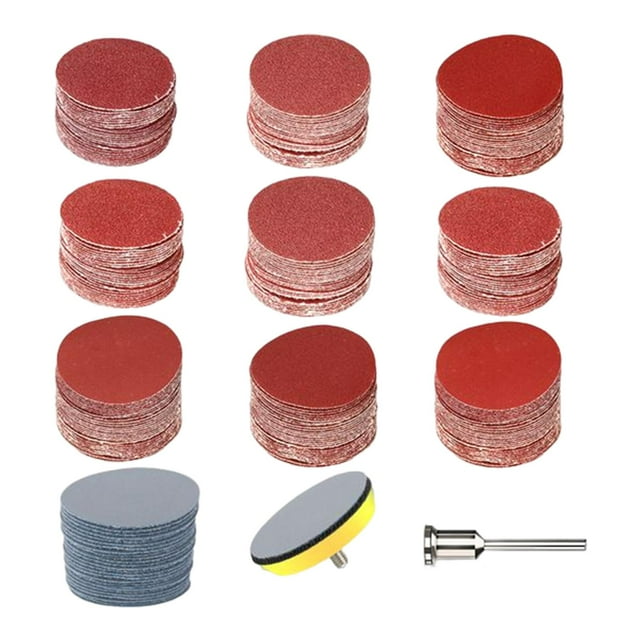 102x Kit de almohadillas de discos de lijado, 2 pulgadas 50 mm con almohadilla de respaldo de vástago 80-3000 Kits de almohadillas de papel de arena kusrkot Discos de lijado Juegos de almohadillas