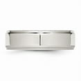 thumbnail image 3 of Solid Stainless Steel Bevel Step Edge 7mm Plain Classic Wedding Band Ring Size 7, 3 of 7