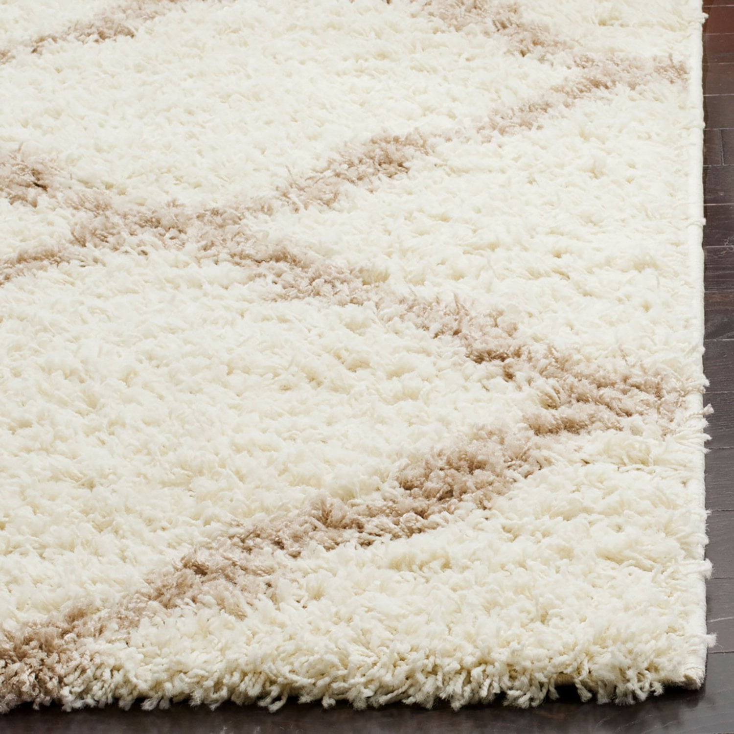 SAFAVIEH Dallas Logan Geometric Shag Area Rug, Ivory/Beige, 8' x 10'