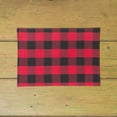 thumbnail image 4 of Franklin Buffalo Check Gingham Plaid Woven Black And Red Placemats Set of 4, 13" x 19", 4 of 5