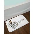 thumbnail image 2 of Karate Bath Mat, Senpai with Black Belt Jump Side Kicking Martial Arts Cartoon, Plush Bathroom Decor Mat with Non Slip Backing, 29.5" X 17.5", Tan Black, by Ambesonne, 2 of 2