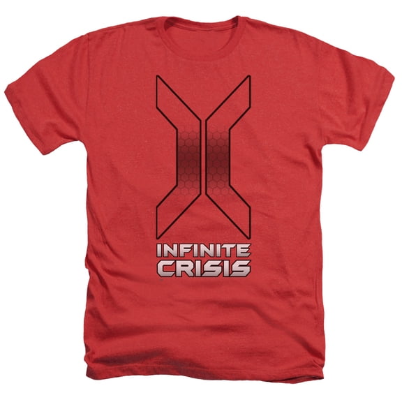 Trevco Infinite Crisis-Title Adult Heather Tee- Red - Large