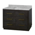 thumbnail image 2 of Avery 48" Bathroom Vanity with Dark Oak Cabinet and Carrara Marble Top, 2 of 8