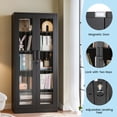 thumbnail image 3 of Fesbos Tall Bookcase Storage Cabinet with Tempered Glass Door,Metal Display Cabinet with 4 Adjustable Shelves,5-Tier Curio Cabinet for Home, Study, Living Room and Office, 3 of 9