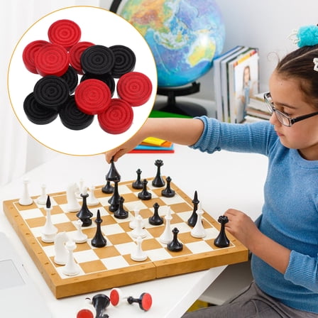 Niceauty 24pcs Lightweight Checkers Game Chips for Board Games Ideal for Chess Lovers