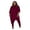 Wine red, variant on Plus Size Womens 2 Piece Outfits Tracksuits long Sleeve Slant Shoulder Asymmetrica Tops Bodycon Pants Sweatsuit Sets for Women Tracksuit
