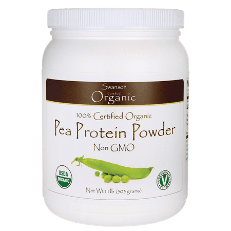 Swanson 100% Certified Organic Pea Protein Powder Non-Gmo 1.1 lb (Best Tasting Non Dairy Protein Powder)