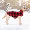 thumbnail image 5 of Abrigo para perro Malier Classic, chaqueta de invierno cálida de forro polar a cuadros, color rojo, 5 of 5