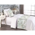 thumbnail image 2 of Botany Feels Bed Runner Set, Bohemian Atmosphere with Flowers Vintage and Leafy Pattern Chill Aura, Decorative Bedding Scarf & a Pillow Sham for Hotels Homes, Twin, Eggshell Mint Green, by Ambesonne, 2 of 3