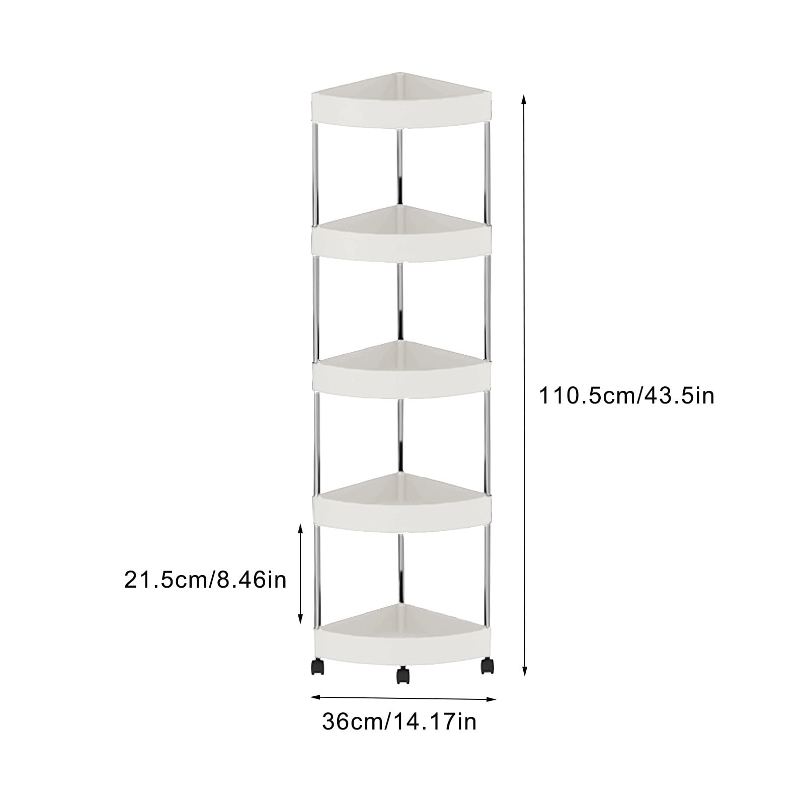 openpig 5-Tier Corner Bathroom Counter Organizer, Sink Corner Shelf Stand for Kitchen Counter, Small Plastics Countertop Makeup Tray Skincare Perfume Organizers (White)