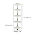 thumbnail image 3 of Matoen 5 Tier Corner Shelf Stand, 43.5" Kitchen Shelf Organizer with Plastic Frame, Small Corner Shelf for Bathroom Organization & Storage, White Corner Shelf for Kitchen Decor Accessories, 3 of 6