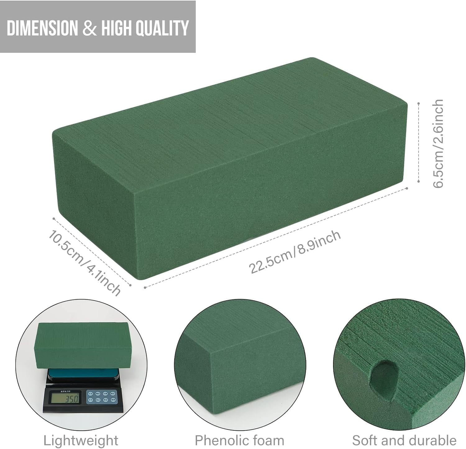 Floral Foam Blocks,4 Pcs Dry Floral Foam for Artificial Flowers Wet Floral Foam Bricks Green Florist Styrofoam Blocks for Wedding Decoration Spring Fresh Flower Arrangement and DIY Craft Supply
