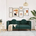 thumbnail image 2 of vidaXL Sofa with Cushions 2-Seater Dark Green Velvet, 2 of 8