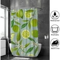 thumbnail image 4 of Coolnut Shower Curtain Set with Hooks Flowers Leaves Limes Lemons Design Polyester Waterproof Bath Curtain for Bathroom Bathtubs Decor 60 x 72 Inches, 4 of 6