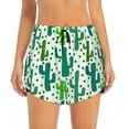 thumbnail image 2 of Balery Cactus 1 Pantalones cortos deportivos para mujer con forro y dos bolsillos, elásticos, para entrenamiento, gimnasio, yoga-X-Large, 2 of 7