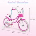 thumbnail image 3 of Gymax Vélo pour Enfants 18 Pieds' Bicyclette pour Tout-Petits avec Roues Stabilisatrices Freins à Main et à Rétropédalage Rouge Rose, 3 of 10