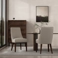 thumbnail image 2 of Beever Taupe Chenille Dining Chair with Rubberwood Legs - Set of 2, 2 of 10